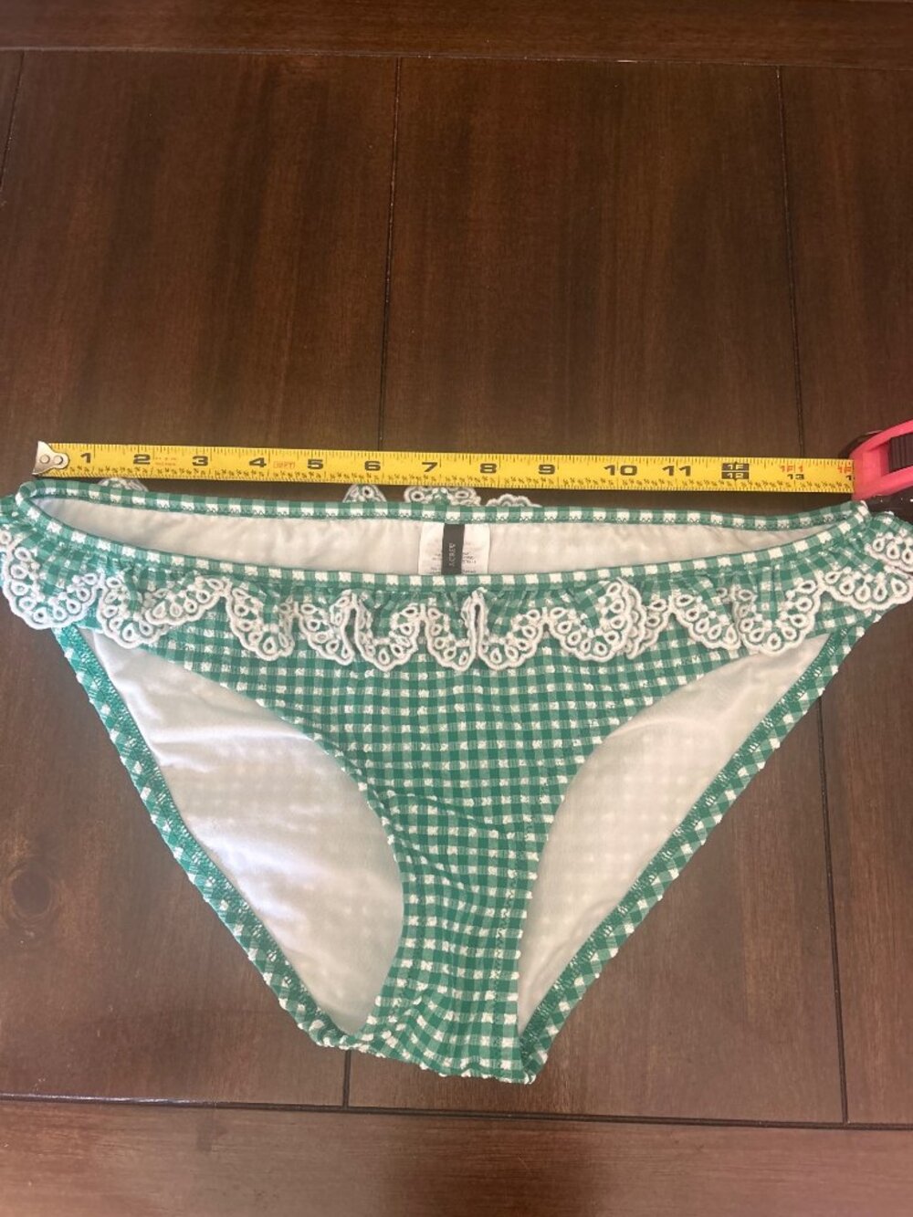J.Crew Green Gingham & Lace Ruffle Bikini Set Size XS Women's Swimwear - Picture 14 of 15